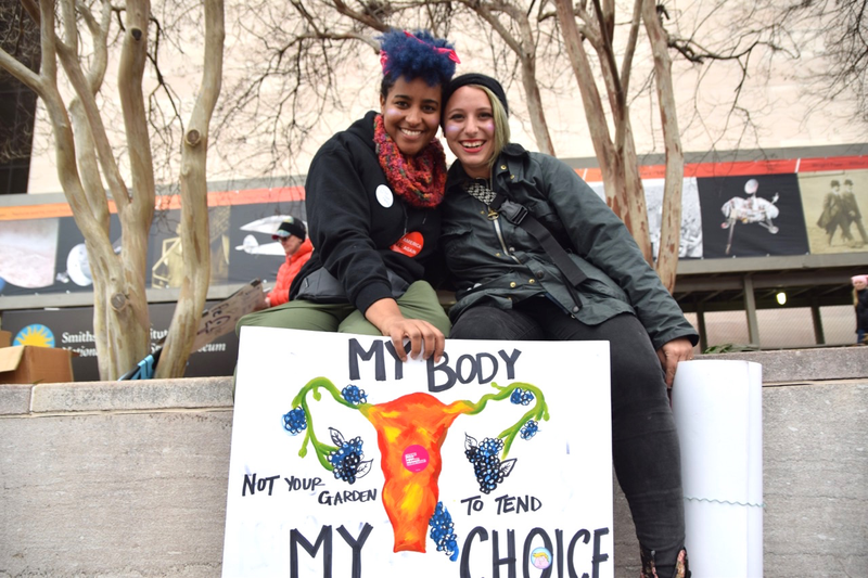 Jenna Alvarado (left), 21, and Emery Tilman, 22, from Charleston, S.C.